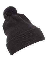 Cuff Knit Beanie w Pom