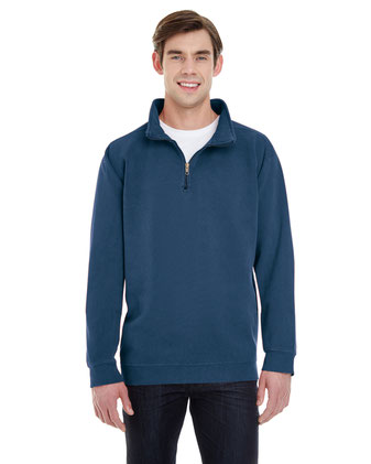 Garment-Dyed Quarter Zip Sweatshirt
