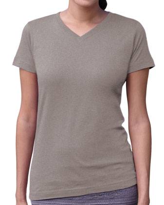 LAT Women's Fine Jersey V-Neck Tee 3507