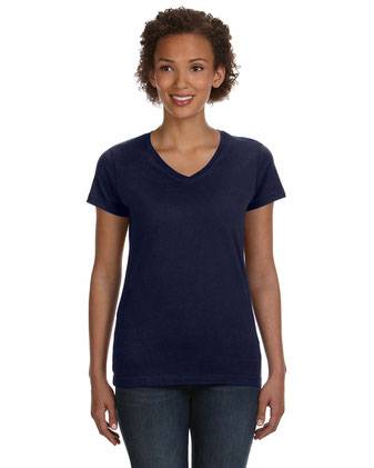 LAT Women's Fine Jersey V-Neck Tee 3507