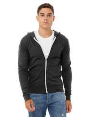 Triblend Lightweight Full-Zip Hooded Long Sleeve Tee