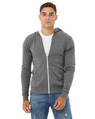 Triblend Lightweight Full-Zip Hooded Long Sleeve Tee