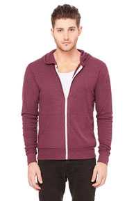 Triblend Lightweight Full-Zip Hooded Long Sleeve Tee