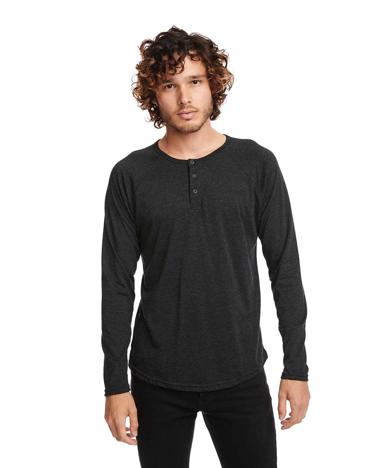 Next Level Triblend Henley 6072