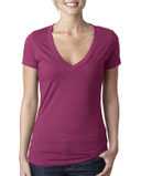Women’s CVC Deep V-Neck T-Shirt