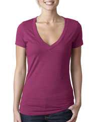 Women’s CVC Deep V-Neck T-Shirt