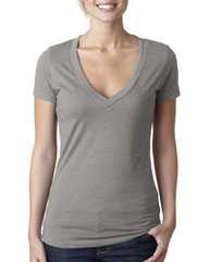 Women’s CVC Deep V-Neck T-Shirt
