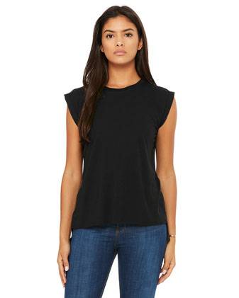 Women’s Flowy Rolled Cuffs Muscle Tee