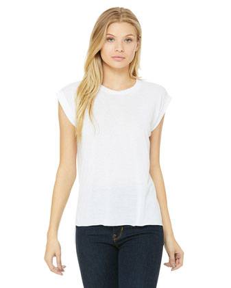 Women’s Flowy Rolled Cuffs Muscle Tee