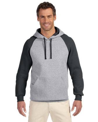 JERZEES Nublend® Colorblocked Raglan Hooded Sweatshirt 96CR