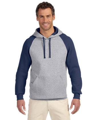 JERZEES Nublend® Colorblocked Raglan Hooded Sweatshirt 96CR