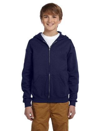 JERZEES NuBlend® Youth Full-Zip Hooded Sweatshirt 993BR
