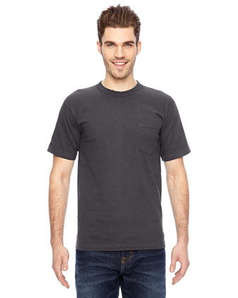 Bayside USA-Made Pocket T-Shirt 7100 Charcoal S