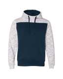 Mélange Fleece Colorblocked Hooded Sweatshirt