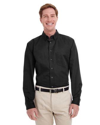Harriton Foundation Cotton Twill Dress Shirt with Teflon M581
