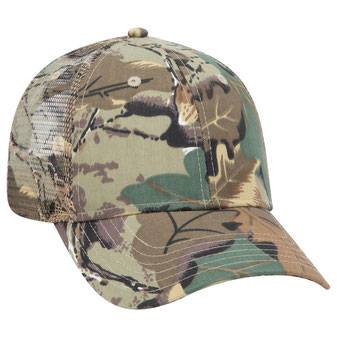 105-751 Camouflage Cotton Twill Low Profile Pro Style Mesh Back Caps
