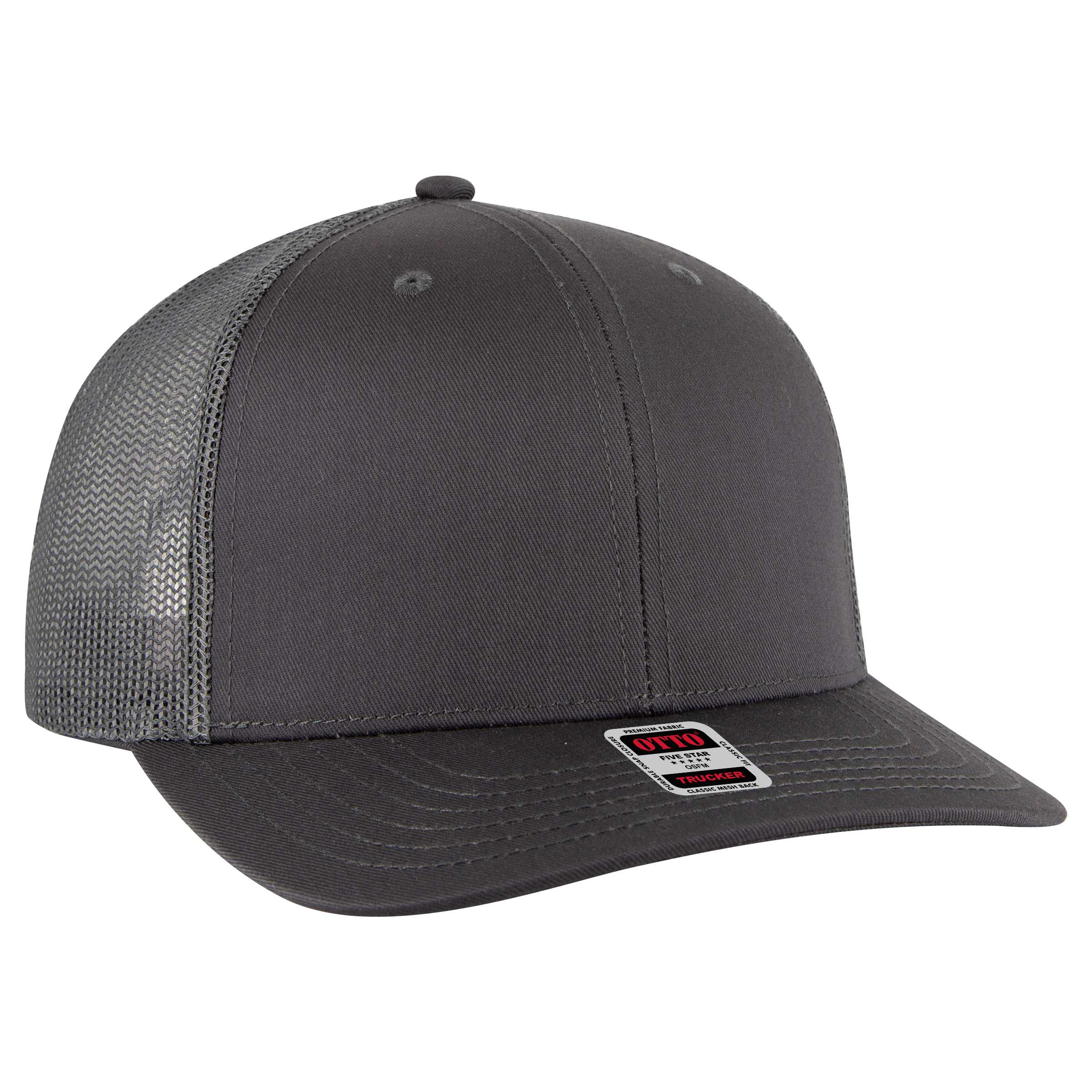 112-1 OTTO Cap 6 Panel Mid Profile Mesh Back Trucker Hat