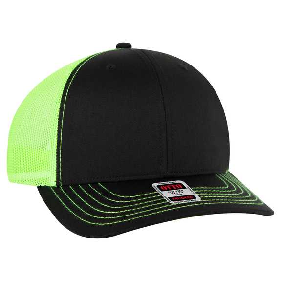 112-1 OTTO Cap 6 Panel Mid Profile Mesh Back Trucker Hat 112-1 OTTO Cap 6 Panel Mid Profile Mesh Back Trucker Hat