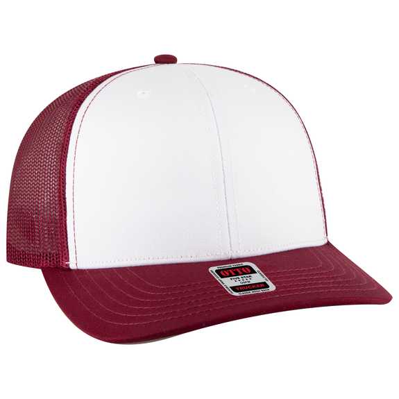 112-1 OTTO Cap 6 Panel Mid Profile Mesh Back Trucker Hat 112-1 OTTO Cap 6 Panel Mid Profile Mesh Back Trucker Hat