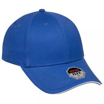 12-1163 Stretchable Superior Cotton Twill Sandwich Visor "OTTO FLEX" Six Panel Low Profile Baseball Cap