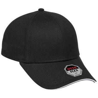 12-1163 Stretchable Superior Cotton Twill Sandwich Visor "OTTO FLEX" Six Panel Low Profile Baseball Cap