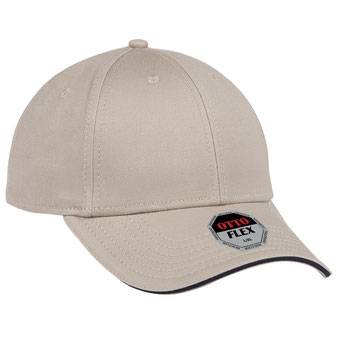 12-1163 Stretchable Superior Cotton Twill Sandwich Visor "OTTO FLEX" Six Panel Low Profile Baseball Cap