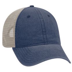 121-1202 "OTTO COMFY FIT" Washed Pigment Dyed Cotton Twill 6 Panel Low Profile Mesh Back Trucker Hat 121-1202 "OTTO COMFY FIT" Washed Pigment Dyed Cotton Twill 6 Panel Low Profile Mesh Back Trucker Hat