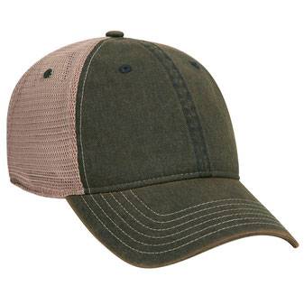121-1297 Vintage Dirty Wash Cotton Twill w/ Soft Polyester Mesh Back Low Profile Cap