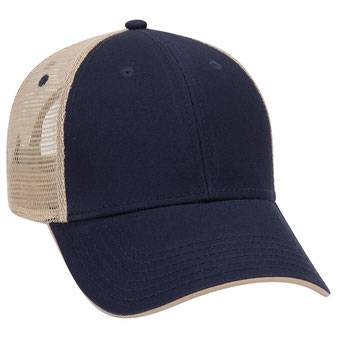 122-945 Superior Cotton Twill Flipped Edge Visor Low Profile Pro Style Mesh Back Caps