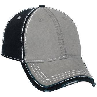 149-1091 Vintage Washed Cotton Twill Distressed Binding Trim Visor w/ Heavy Stitching Low Profile Pro Style