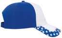 150-1076 US Flag Pattern Distressed Visor Superior Garment Washed Cotton Twill w/ Heavy Stitching Low Profile