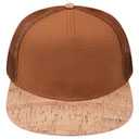 154-1174 Cork Square Flat Visor Pro Style Mesh Back Snapback Caps