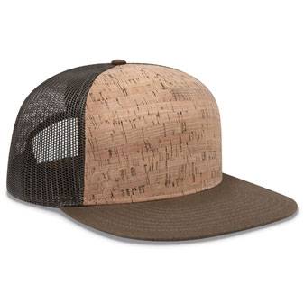 154-1174 Cork Square Flat Visor Pro Style Mesh Back Snapback Caps