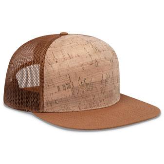 154-1174 Cork Square Flat Visor Pro Style Mesh Back Snapback Caps