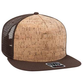 154-1174 Cork Square Flat Visor Pro Style Mesh Back Snapback Caps