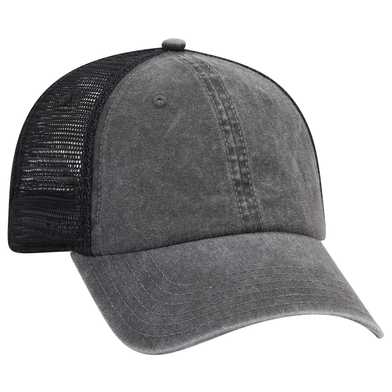 169-1264 Garment Washed Pigment Dyed Superior Cotton Twill Cap with Stretchable Polyester Mesh Back 169-1264 Garment Washed Pigment Dyed Superior Cotton Twill Cap with Stretchable Polyester Mesh Back