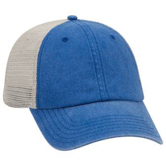 169-1264 Garment  Washed Pigment Dyed Superior Cotton Twill Cap with Stretchable Polyester Mesh Back