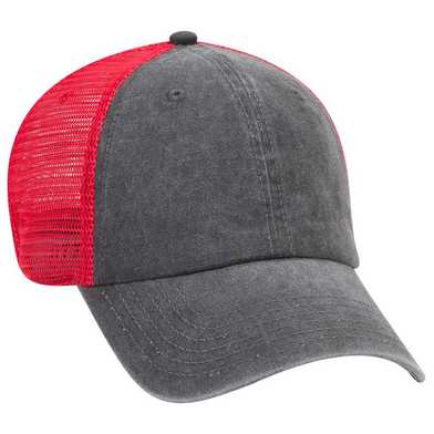 169-1264 Garment Washed Pigment Dyed Superior Cotton Twill Cap with Stretchable Polyester Mesh Back 169-1264 Garment Washed Pigment Dyed Superior Cotton Twill Cap with Stretchable Polyester Mesh Back