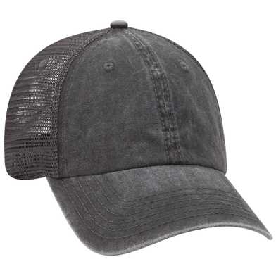 169-1264 Garment Washed Pigment Dyed Superior Cotton Twill Cap with Stretchable Polyester Mesh Back 169-1264 Garment Washed Pigment Dyed Superior Cotton Twill Cap with Stretchable Polyester Mesh Back