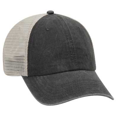 169-1264 Garment Washed Pigment Dyed Superior Cotton Twill Cap with Stretchable Polyester Mesh Back 169-1264 Garment Washed Pigment Dyed Superior Cotton Twill Cap with Stretchable Polyester Mesh Back