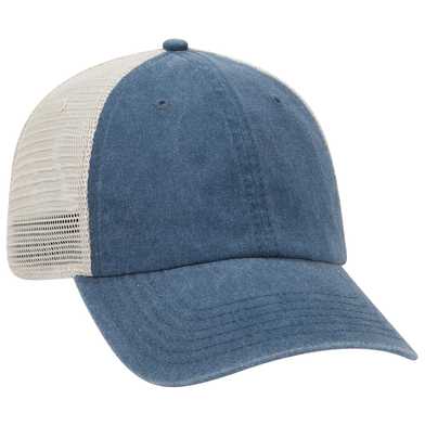 169-1264 Garment Washed Pigment Dyed Superior Cotton Twill Cap with Stretchable Polyester Mesh Back 169-1264 Garment Washed Pigment Dyed Superior Cotton Twill Cap with Stretchable Polyester Mesh Back