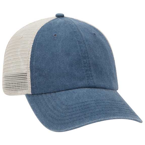 169-1264 Garment Washed Pigment Dyed Superior Cotton Twill Cap with Stretchable Polyester Mesh Back 169-1264 Garment Washed Pigment Dyed Superior Cotton Twill Cap with Stretchable Polyester Mesh Back