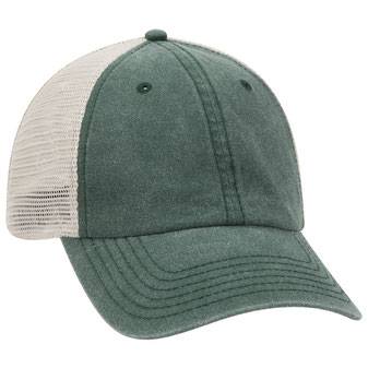 169-1264 Garment  Washed Pigment Dyed Superior Cotton Twill Cap with Stretchable Polyester Mesh Back