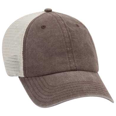 169-1264 Garment Washed Pigment Dyed Superior Cotton Twill Cap with Stretchable Polyester Mesh Back 169-1264 Garment Washed Pigment Dyed Superior Cotton Twill Cap with Stretchable Polyester Mesh Back