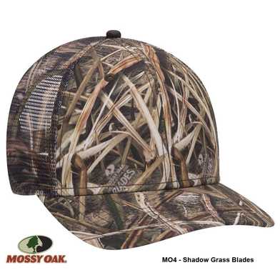 171-1292 Mossy Oak Camouflage Superior Polyester Twill Six Panel Low Profile Mesh Back Cap (MO4 - Shadow Grass Blades) 171-1292 Mossy Oak Camouflage Superior Polyester Twill Six Panel Low Profile Mesh Back Cap (MO4 - Shadow Grass Blades)
