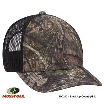 171-1293 OTTO CAP Mossy Oak Camouflage Superior Polyester Twill 6 Panel Low Profile Mesh Back Baseball Cap