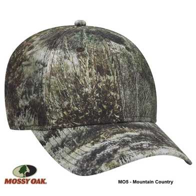 171-1295 Mossy Oak Camouflage Superior Polyester Twill Six Panel Low Profile Cap (MO5 - Mountain Country ) 171-1295 Mossy Oak Camouflage Superior Polyester Twill Six Panel Low Profile Cap (MO5 - Mountain Country )