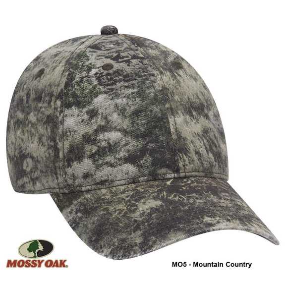 171-1296 Mossy Oak Camouflage Garment Washed Superior Cotton Twill Six Panel Low Profile Cap (MO5 - Mountain Country) 171-1296 Mossy Oak Camouflage Garment Washed Superior Cotton Twill Six Panel Low Profile Cap (MO5 - Mountain Country)