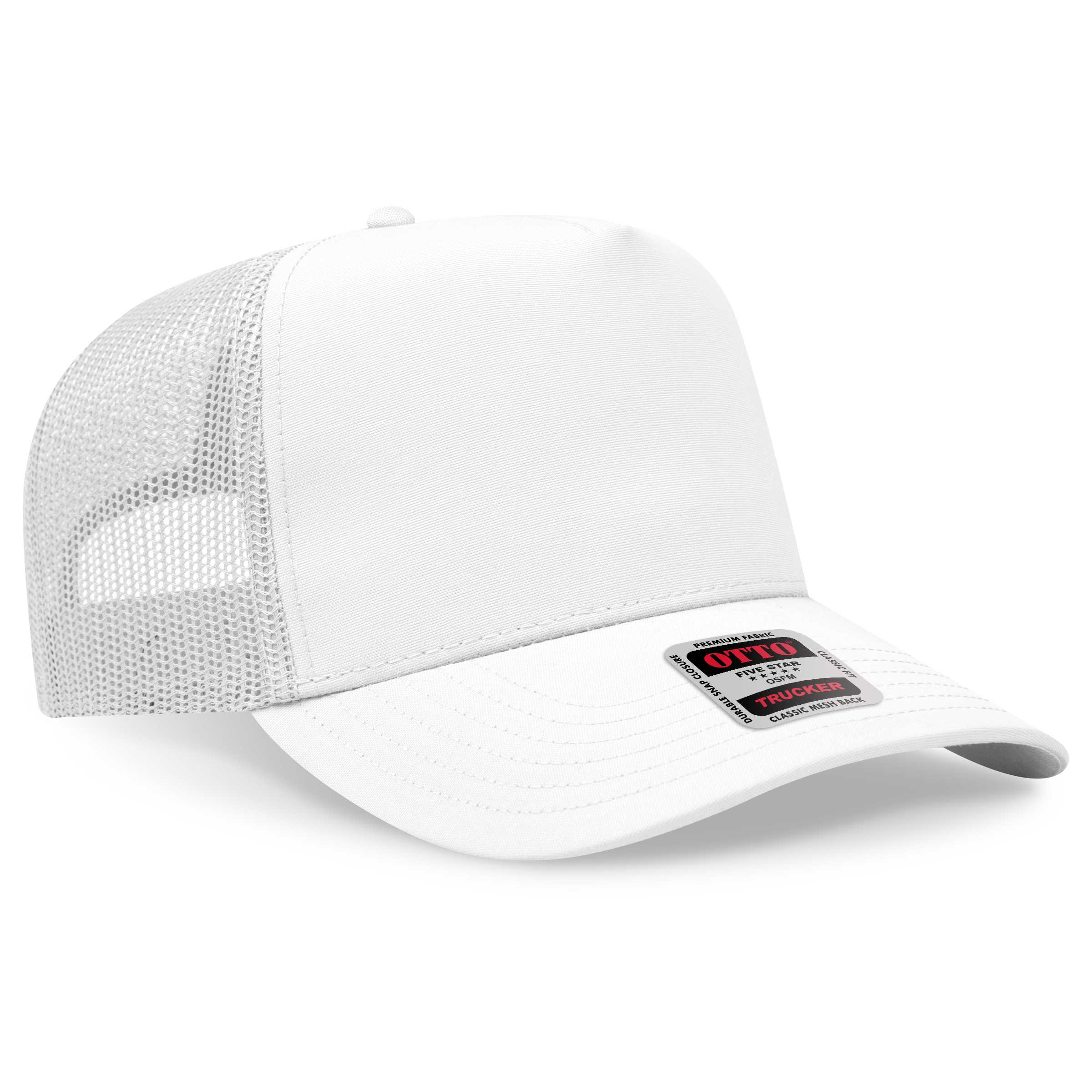 32-285 OTTO CAP 5 Panel Mid Profile Mesh Back Trucker Hat