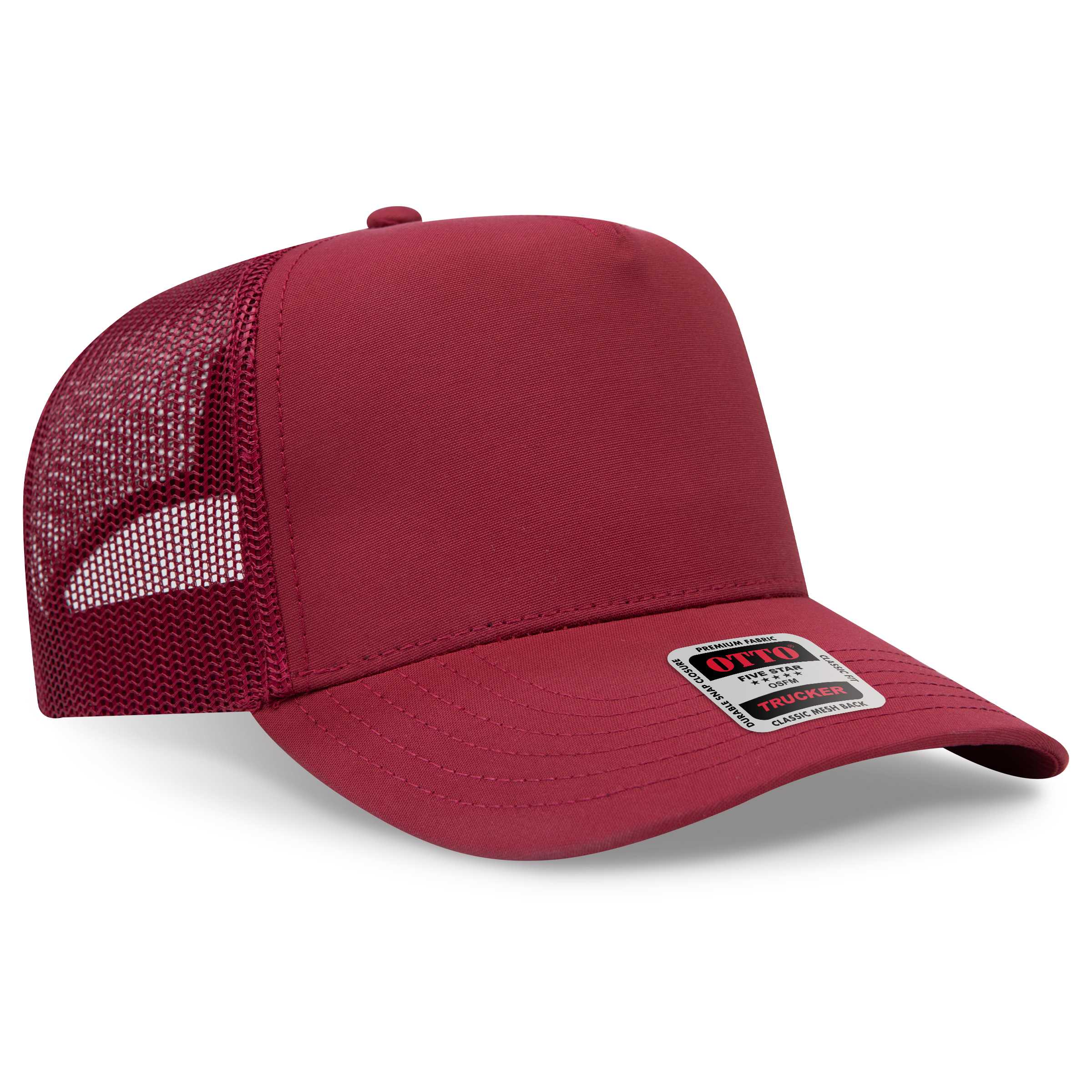 32-285 OTTO CAP 5 Panel Mid Profile Mesh Back Trucker Hat